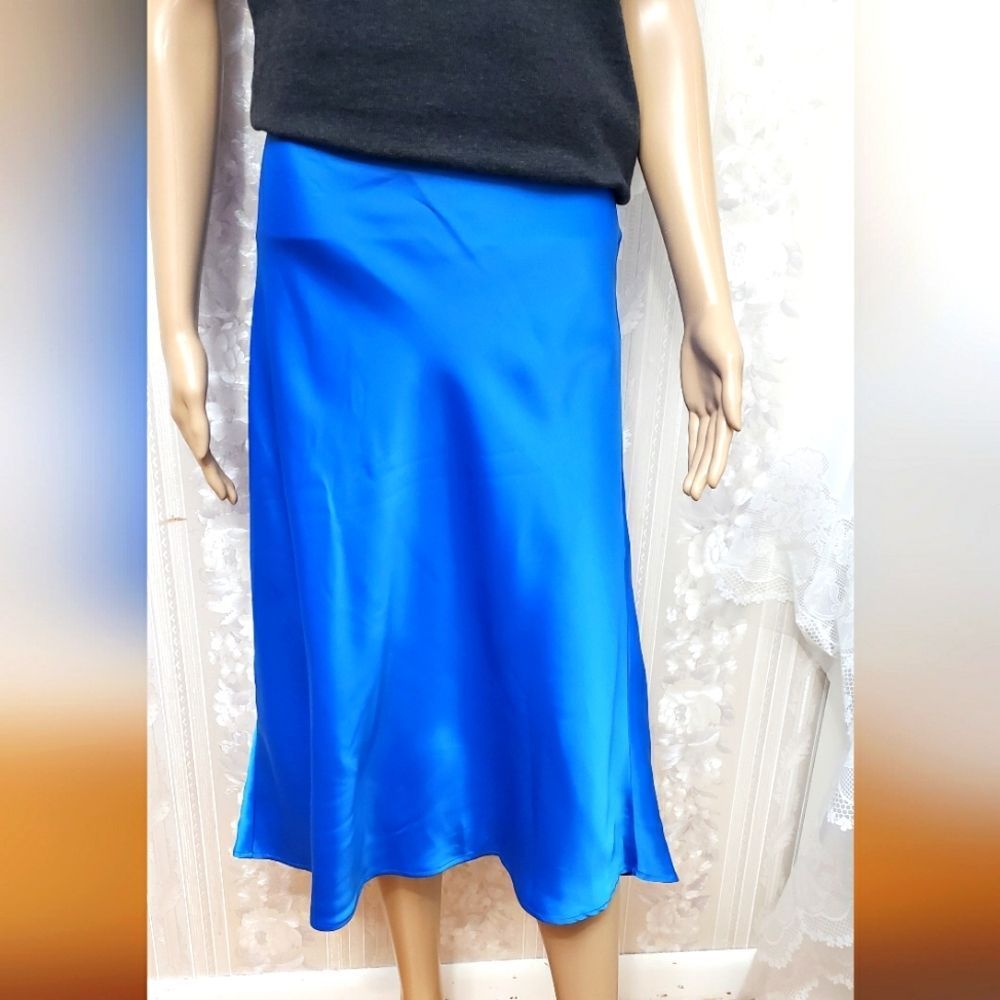 Rachel Zoe Silk Satin Skirt NWT Blue